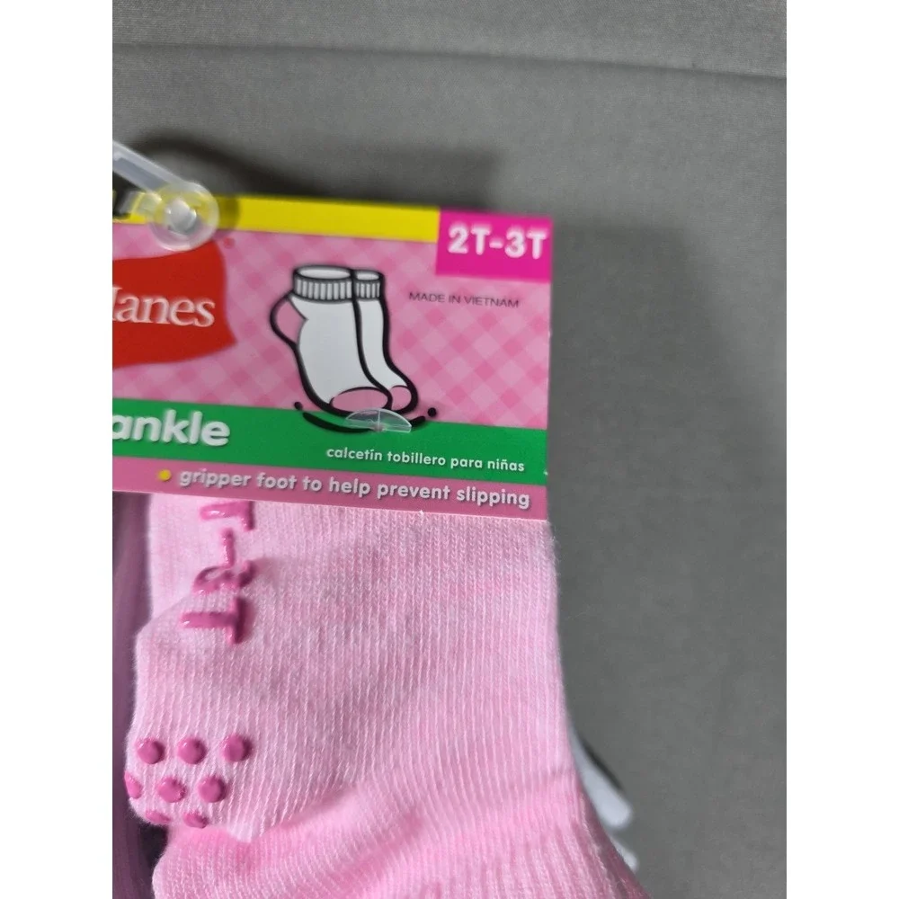 NEW‎ Hanes Toddler Girls' 10 Pk W/BONUS Athletic Ankle Sock Various Colors 2T-3T